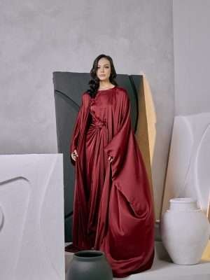 MEDINA ABAYA in Wine Red