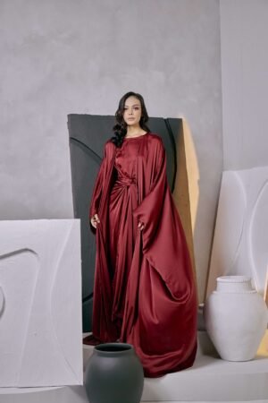 MEDINA ABAYA in Wine Red