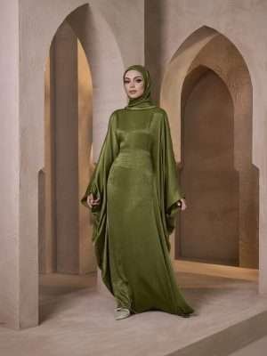 SAMARA ABAYA in Olive Green