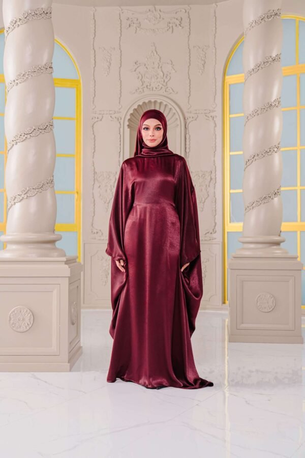 SAMARA ABAYA in Maroon Burgundy