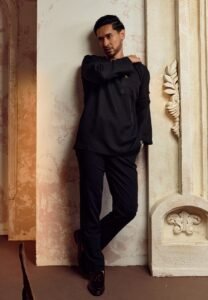 KURTA MALEEQ IN CLASSIC BLACK