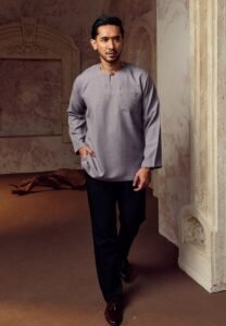 KURTA MALEEQ IN DARK GREY