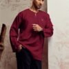 Deep Maroon KURTA MALEEQ IN DEEP MAROON
