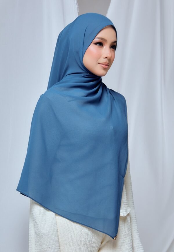 QALBU SHAWL SERIES - TEAL BLUE