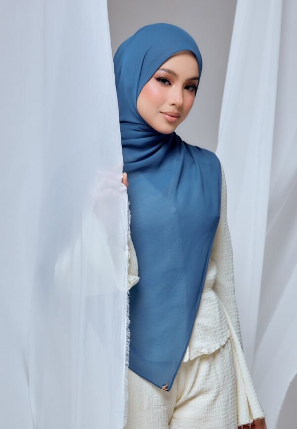 QALBU SHAWL SERIES - TEAL BLUE