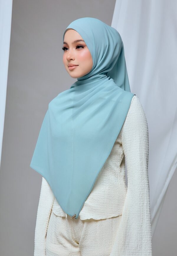 QALBU SHAWL SERIES - SOFT TEAL GREEN
