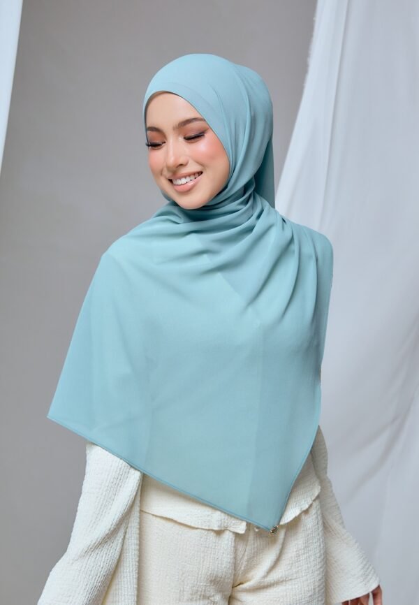 QALBU SHAWL SERIES - SOFT TEAL GREEN