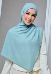 QALBU SHAWL SERIES - SOFT TEAL GREEN