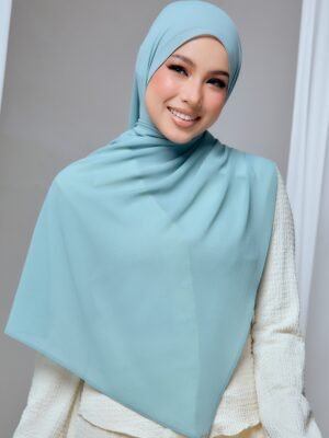QALBU SHAWL SERIES - SOFT TEAL GREEN