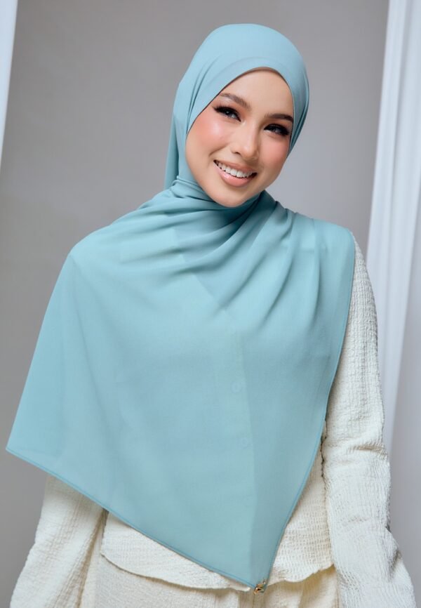 QALBU SHAWL SERIES - SOFT TEAL GREEN