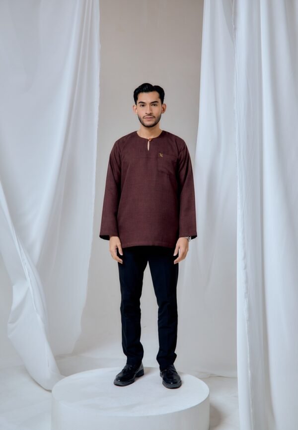 MAYANGBYANNTSYA03341343 KURTA MALEEQ IN DARK BROWN