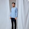 KURTA MALEEQ IN ASH BLUE