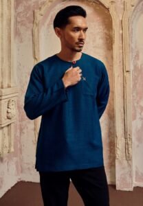 KURTA MALEEQ IN TEAL BLUE